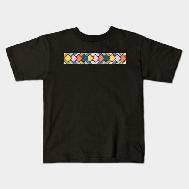 Pastel colours geometric pattern Kids T-Shirt by Kittoable